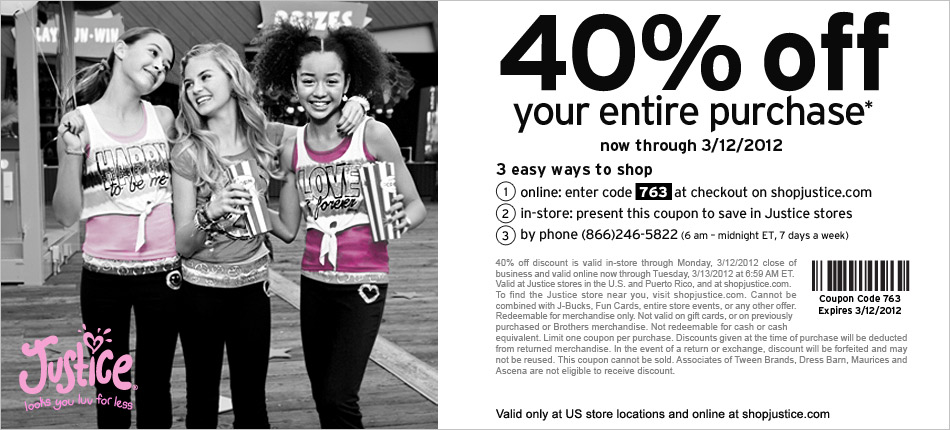 Printable Justice Coupon