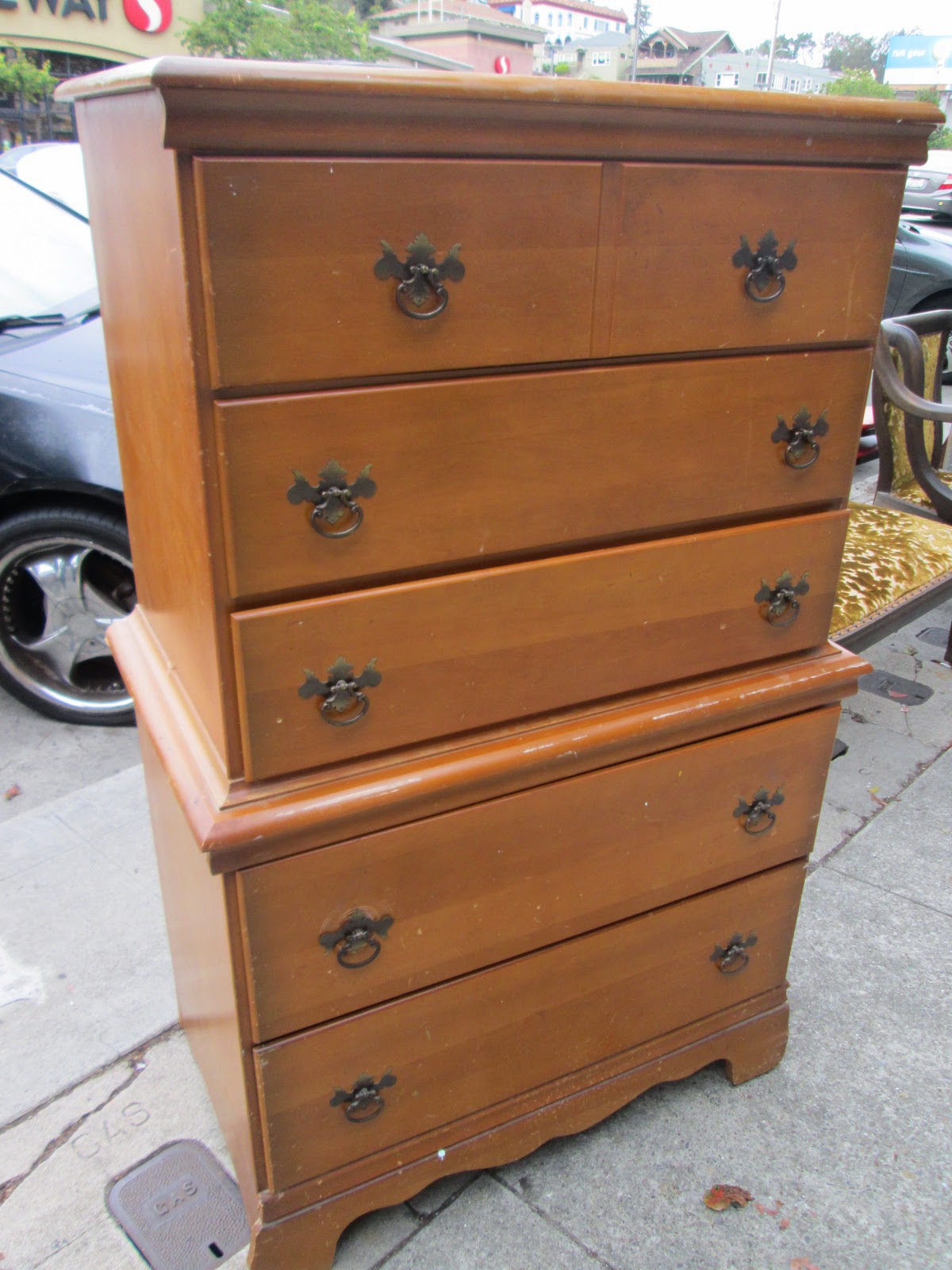 UHURU FURNITURE & COLLECTIBLES SOLD Tall Vintage Maple Chest of