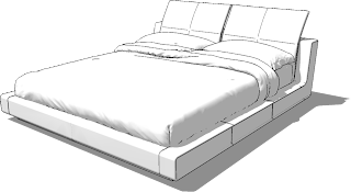 sketchup model double bed #9a