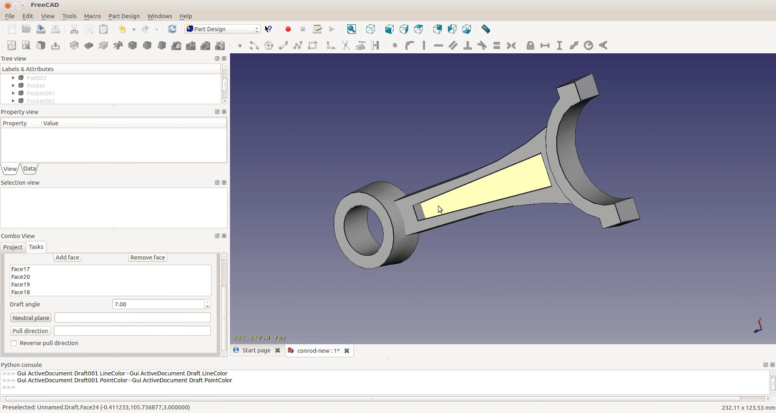 FreeCAD tutorial Engine 11 conrod and Z88 FEM