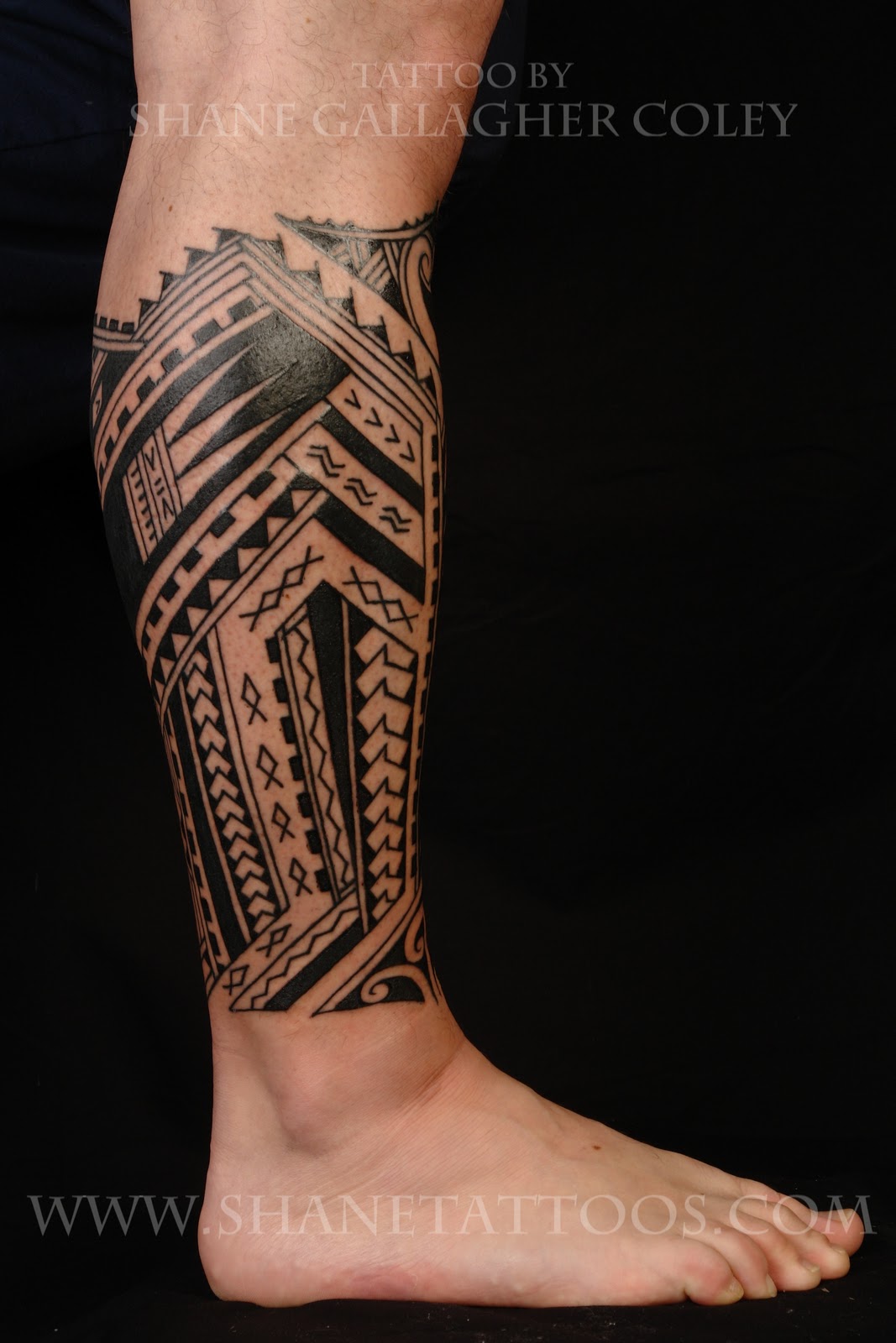 PolynesianSamoan Calf Tattoo