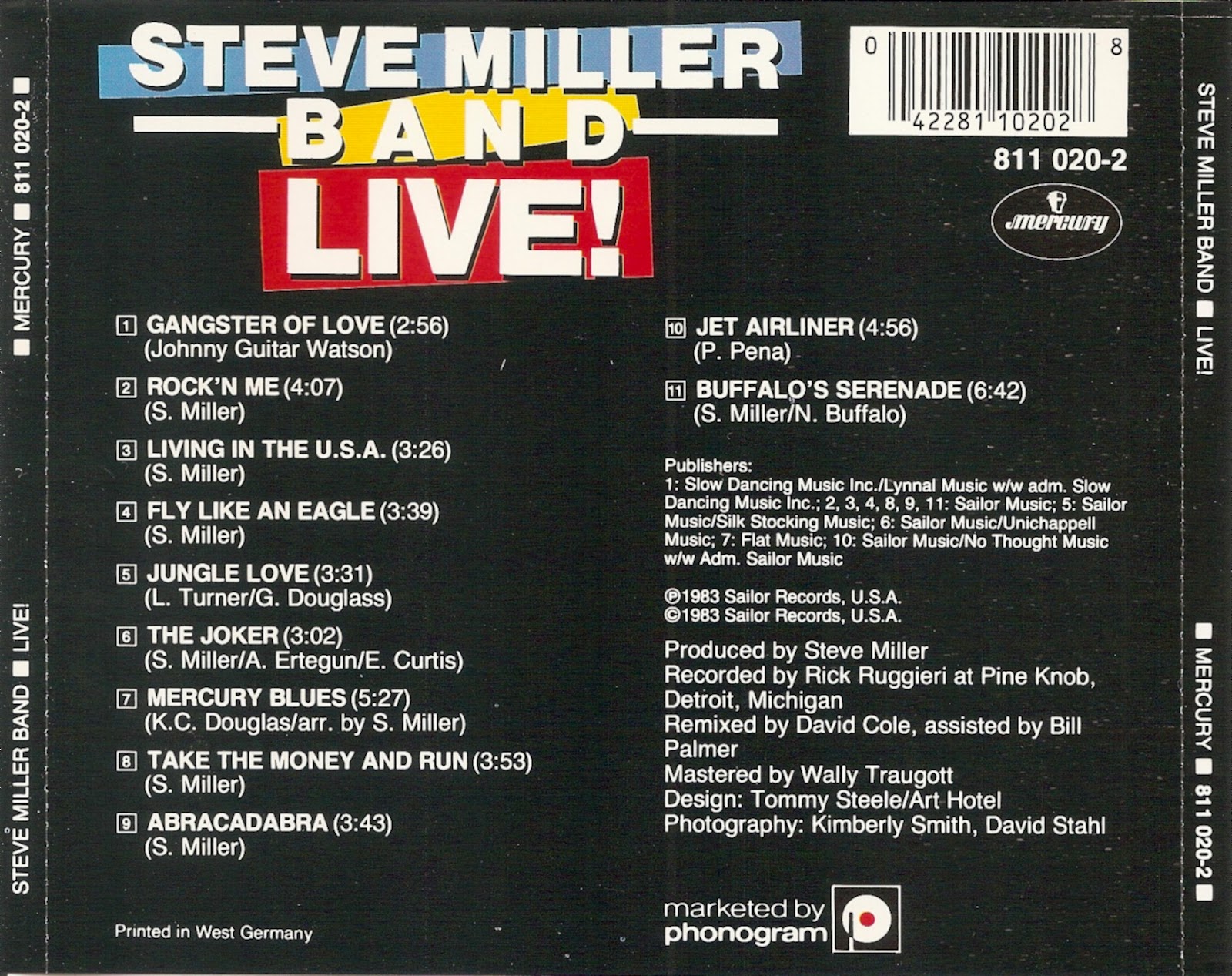The First Pressing CD Collection The Steve Miller Band Live!