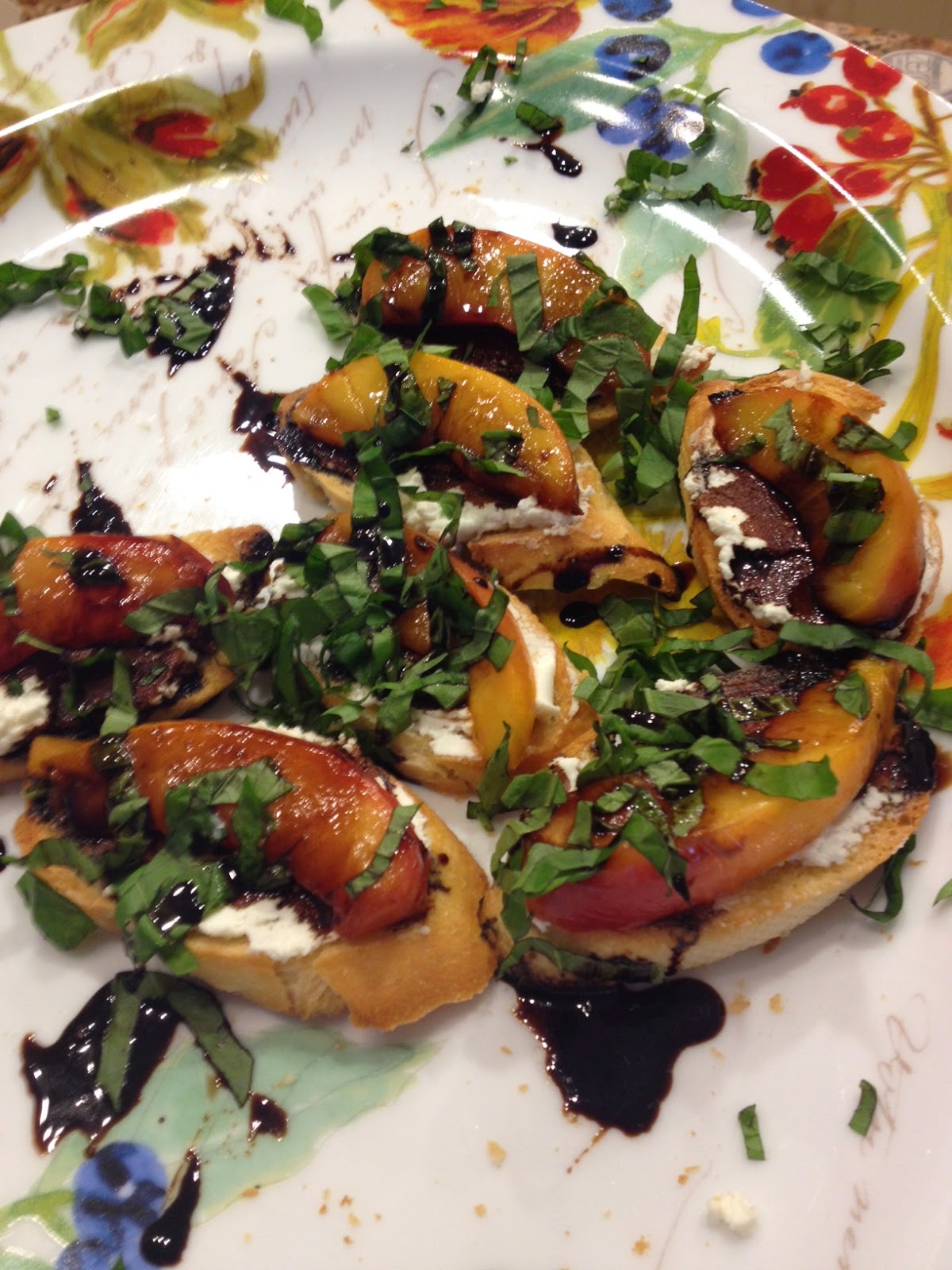 Southern Belle Grilled Nectarine & Goat Cheese Crostini Recipe