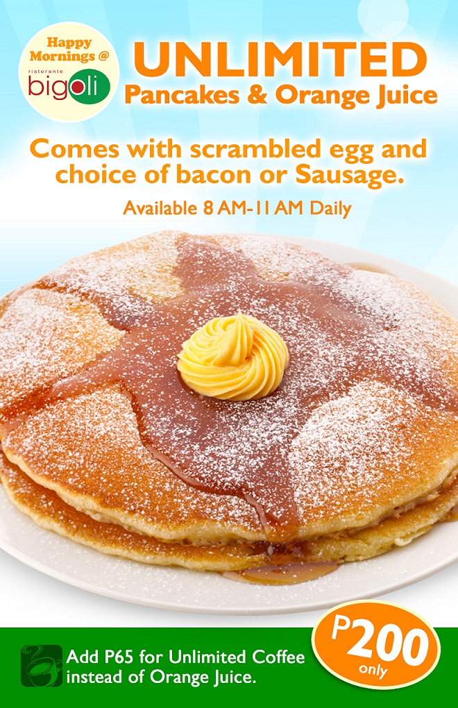 Manila Life Unlimited Pancakes and Orange juice at Ristorante Bigoli