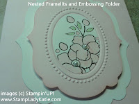 The image from Bordering on Romance fits in the Oval of the Designer Frames Embossing Folder.
