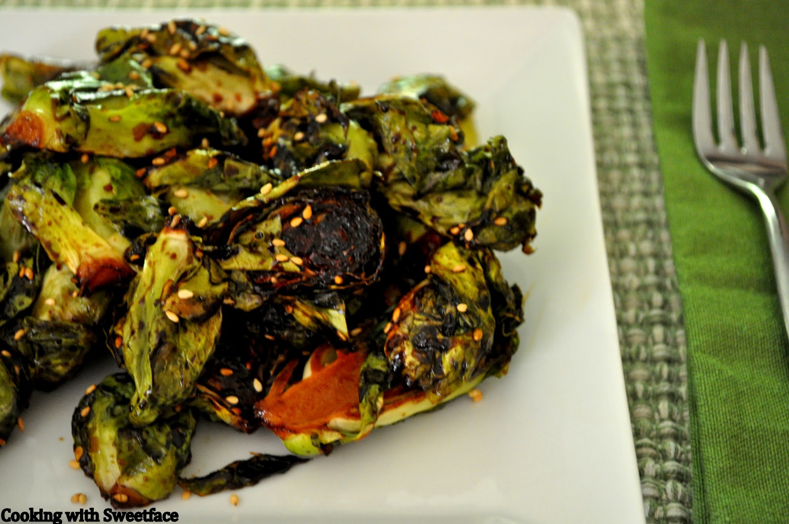 CookingwithSweetface Soy Ginger Brussel Sprouts