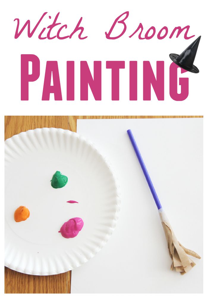 Toddler Approved! Witch Broom Painting