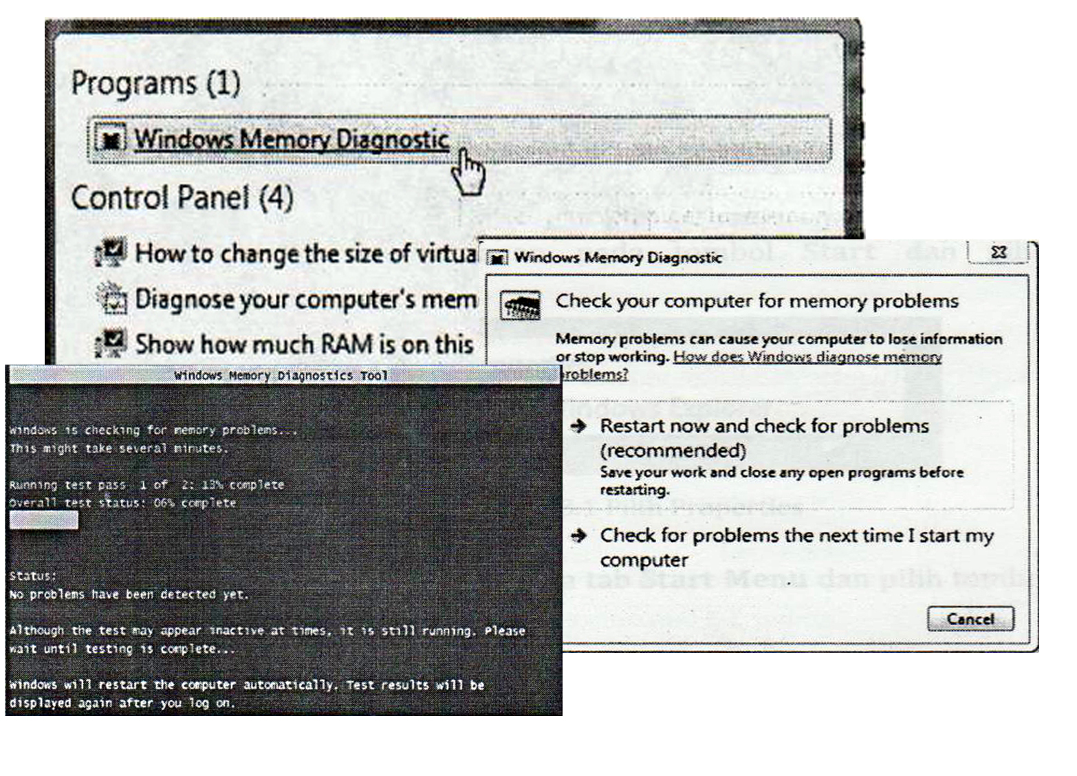 THE COMPUTER WORLD Run a memory diagnostic tool on windows 7