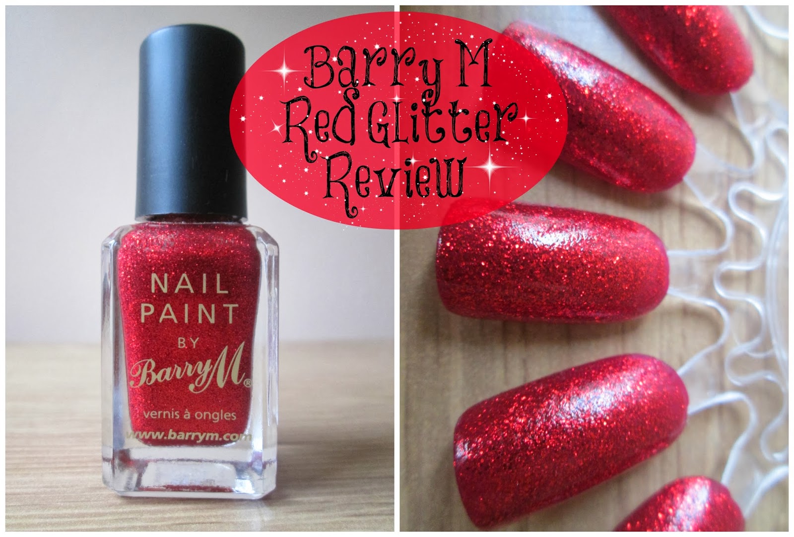 HaySparkle Barry M Red Glitter Nail Polish Review