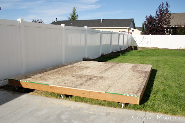 shed foundation build skids floor building lift neighbor thankfully onto awesome come had help