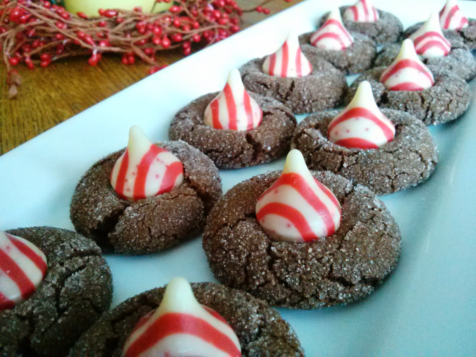 Simply Sweet Chocolate Candy Cane Kiss Cookies