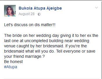 Welcome To Techstweaks S Blog Shocker Bride Caught Having Sex With Ex Lover On Her Wedding