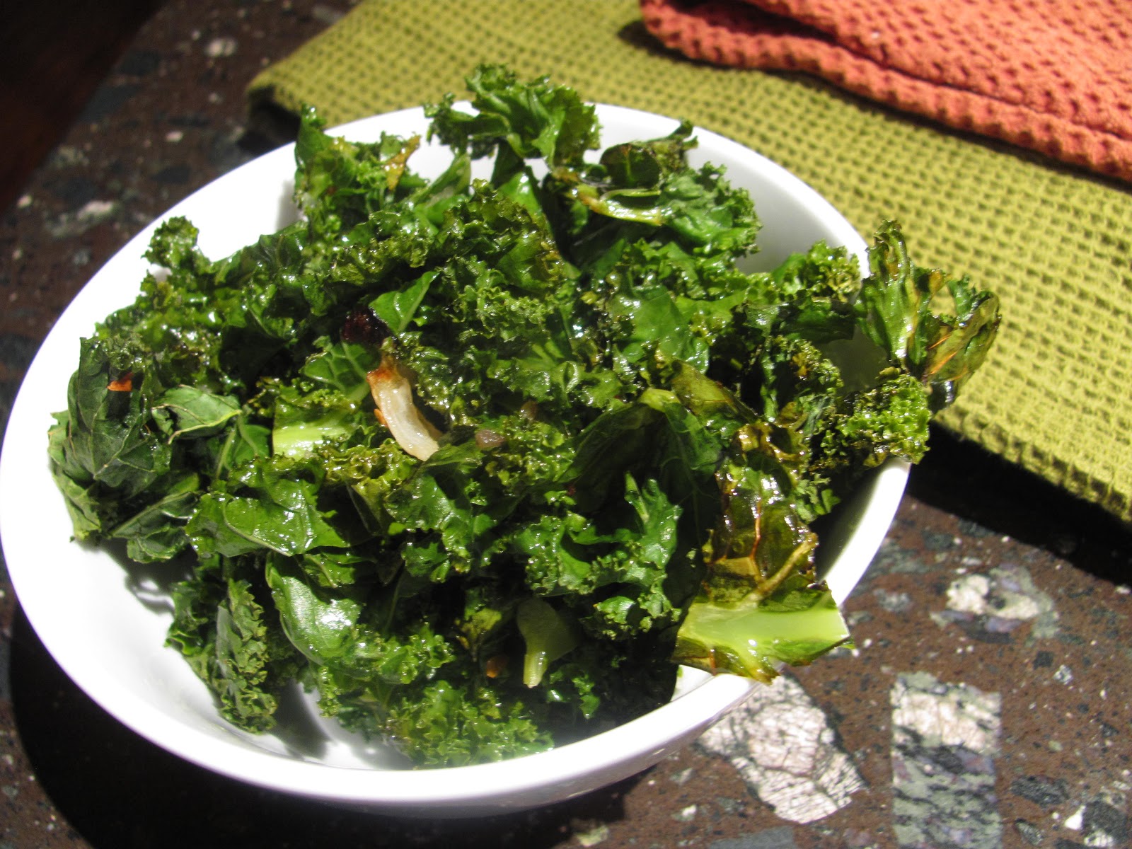 Roasted Kale with Onions