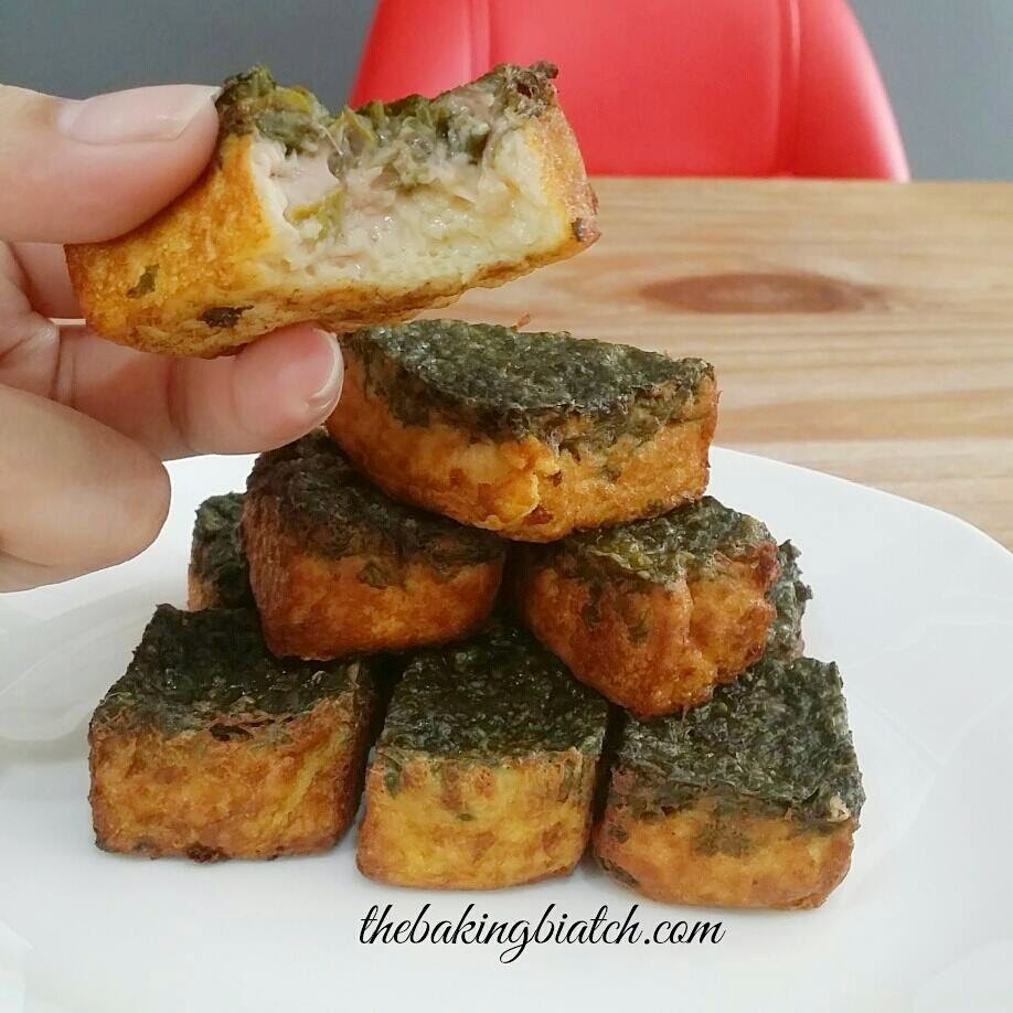 The Baking Biatch by Cynthia Lim Red Spinach Tofu (Deepfried)