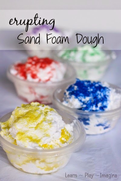 How to make beautiful, textured, colorful foam dough that ERUPTS.