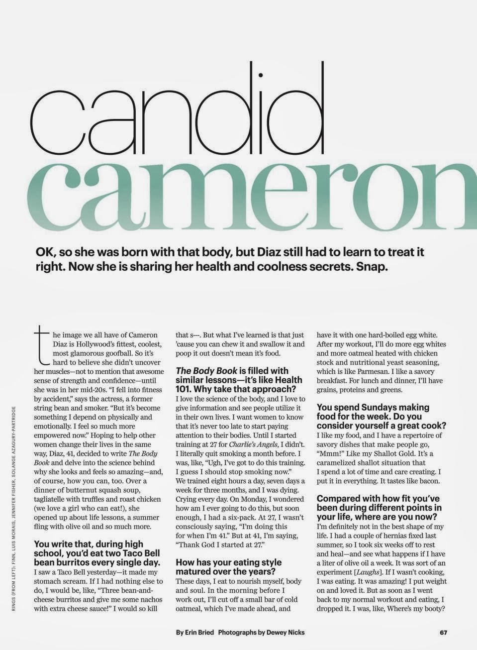 Magazines - The Charmer Pages : Cameron Diaz for Self Magazine February