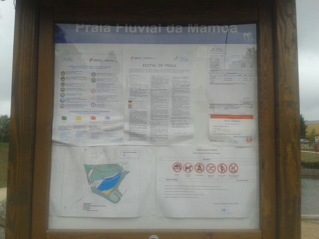 Placa informações Praia Fluvial da Mamoa Placa informações Praia Fluvial da Mamoa