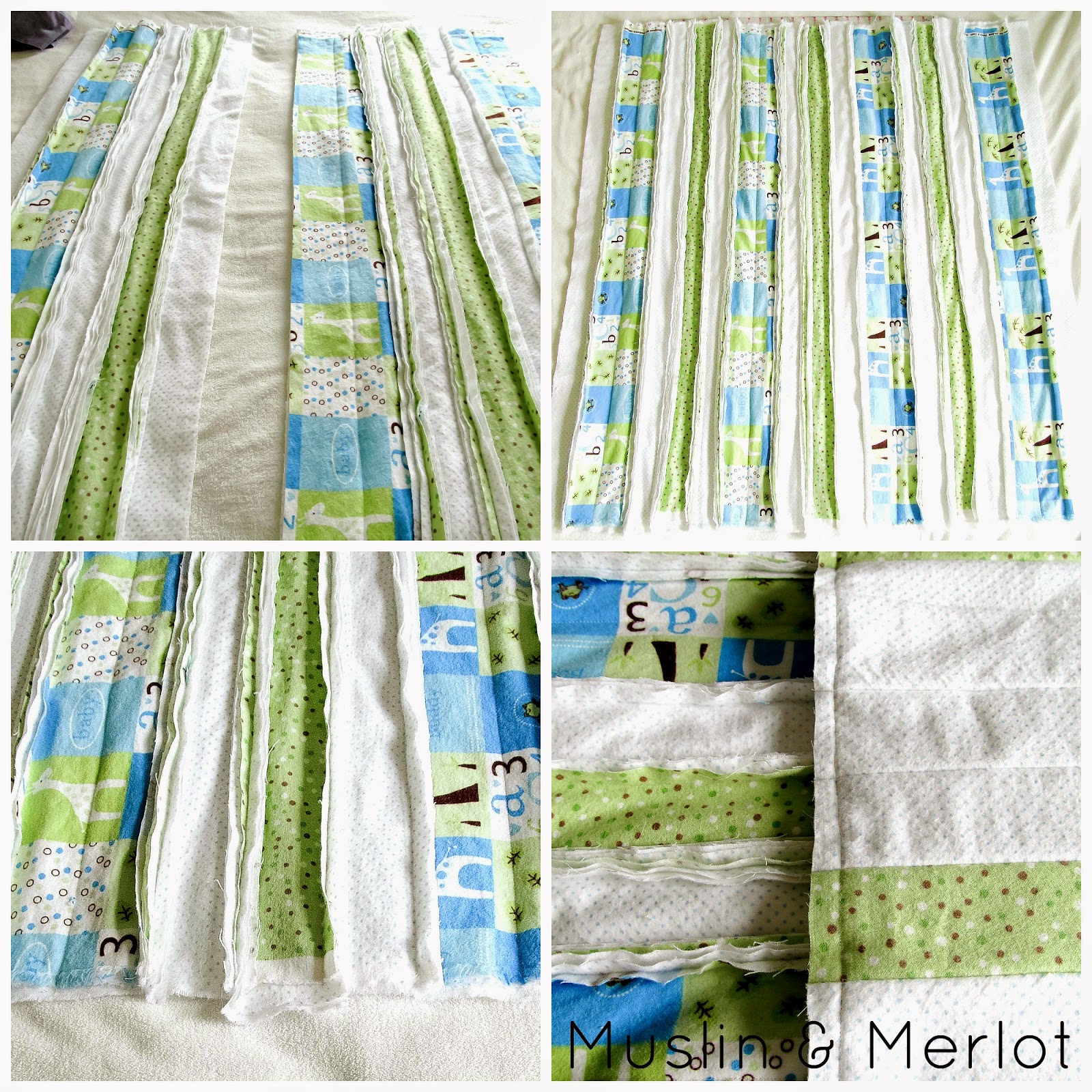 Striped Rag Quilt Tutorial Muslin and Merlot