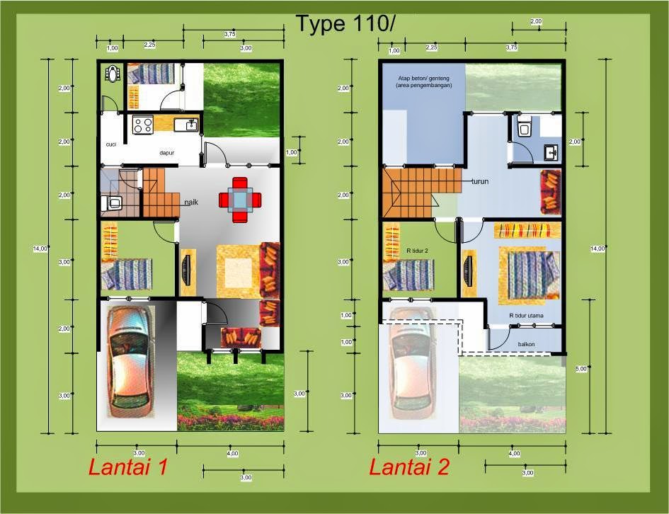 Desain Rumah Minimalis 2 Lantai Type 36/72 - Gambar Foto ...