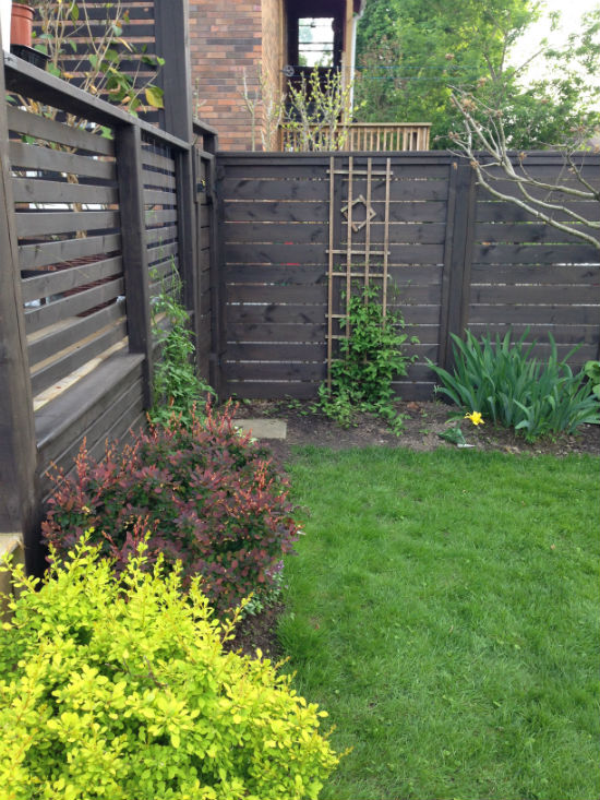 lealou Fence update Charcoal Stain