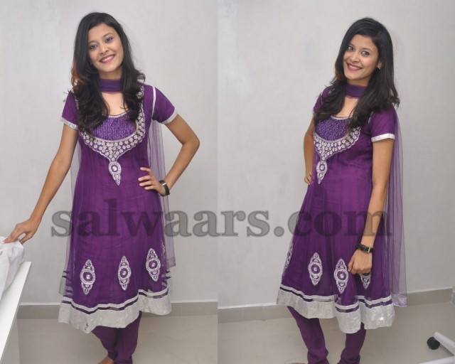 Telugu Actress Purple Salwar