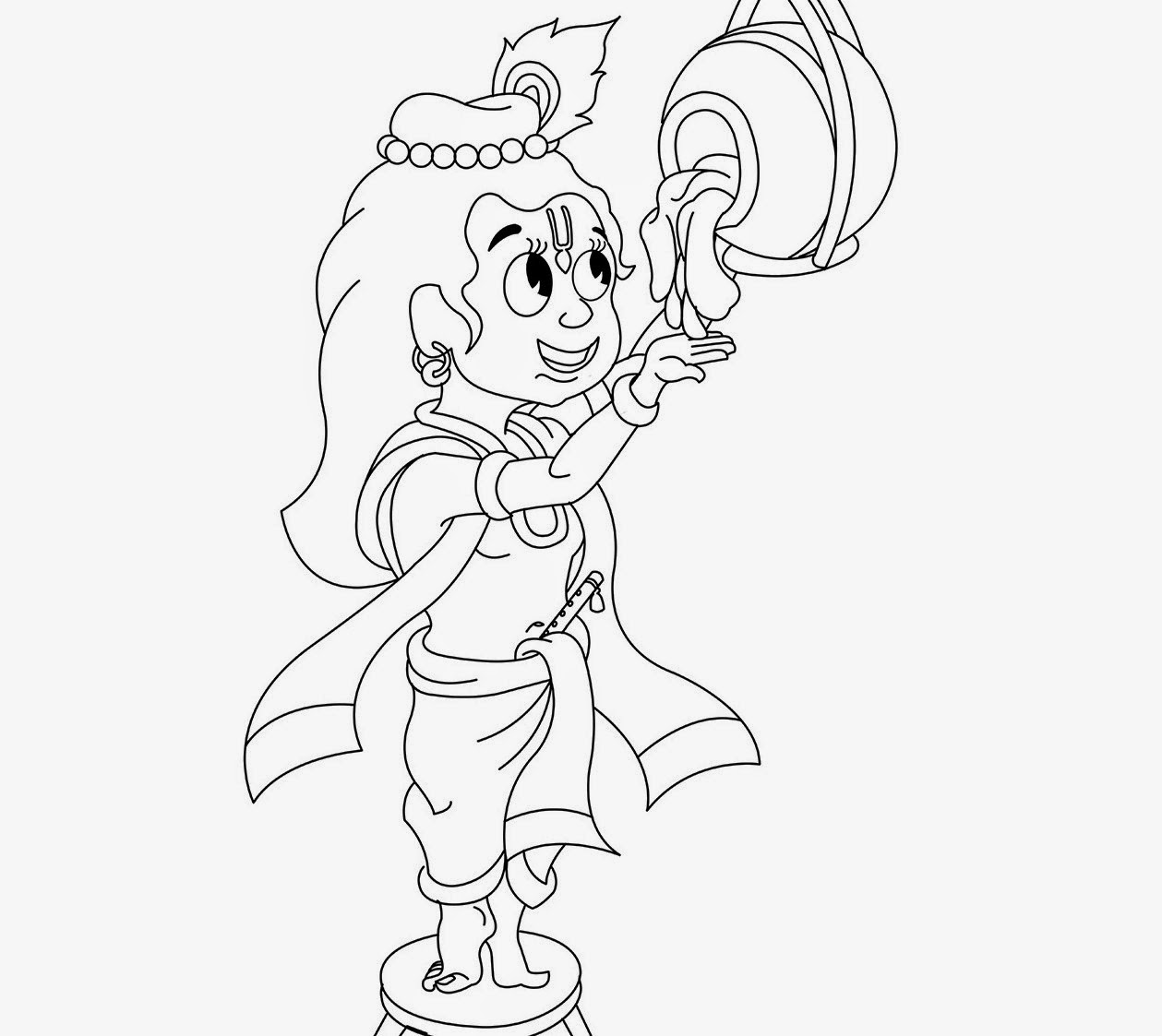 Line Drawing Krishna : Little krishna for kid coloring drawing free wallpaper