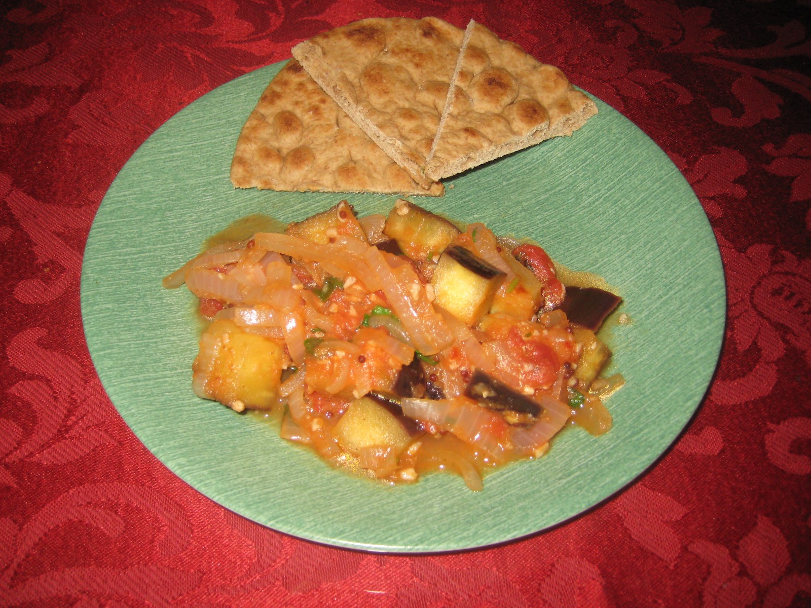 Wellness Raks*: Recipe: Indian Eggplant with Tomatoes and Onions