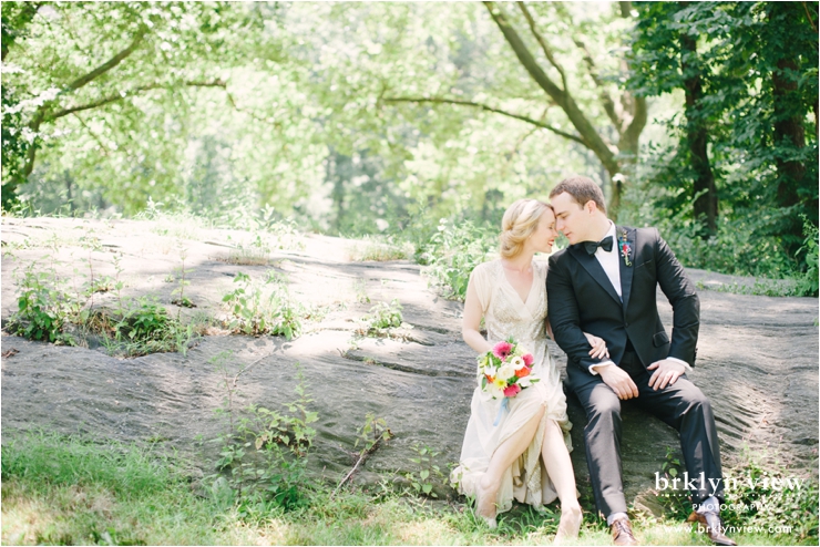 Central Park Elopement Photos BHLDN Aiguille Wedding Gown from Anthropologie