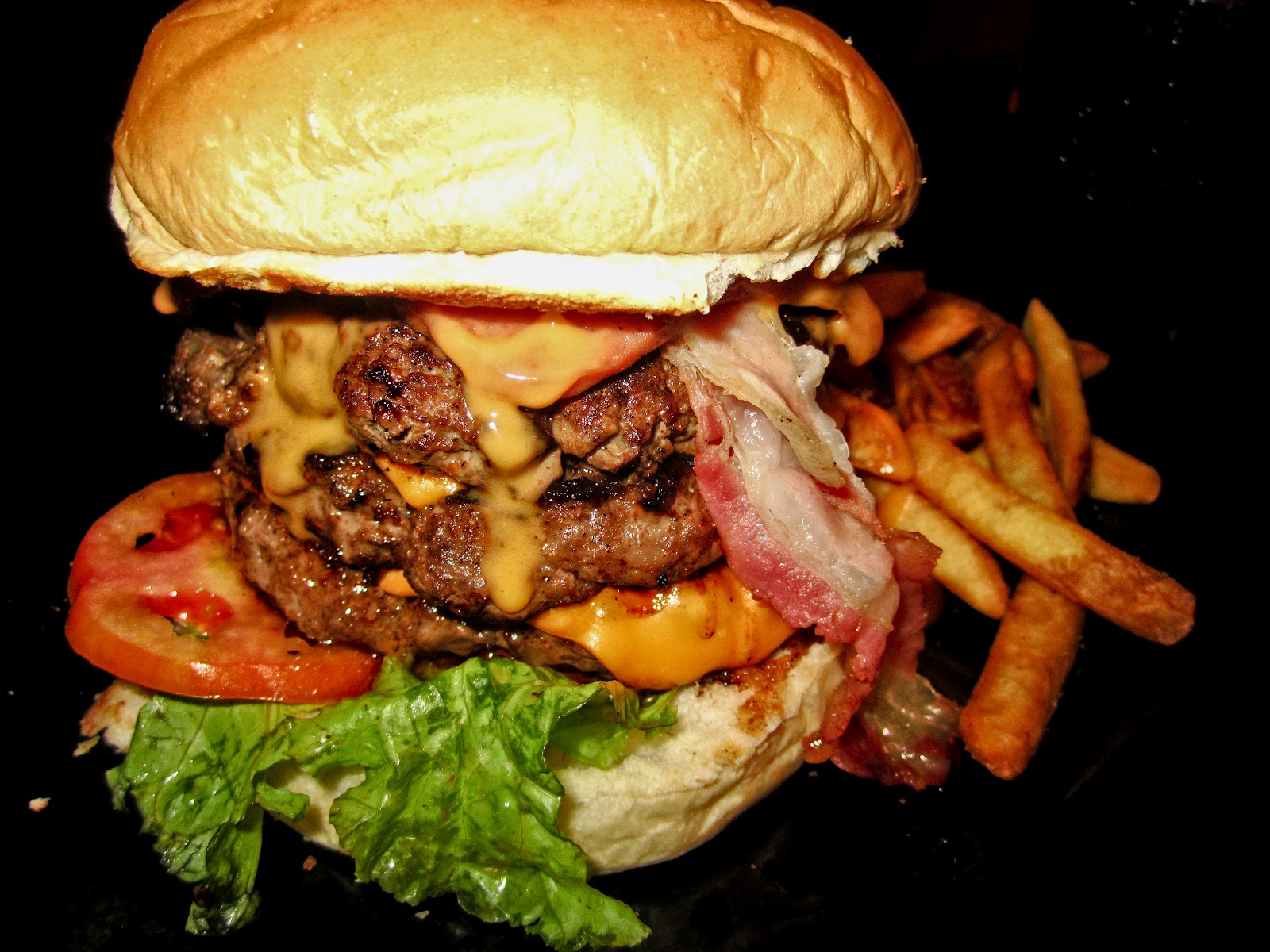 Jawbreaking Day at Zark's Burgers Taft Spam, Bacon, Triple Patty and