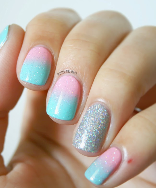 Glitter and Nails Marshmallow gradient.