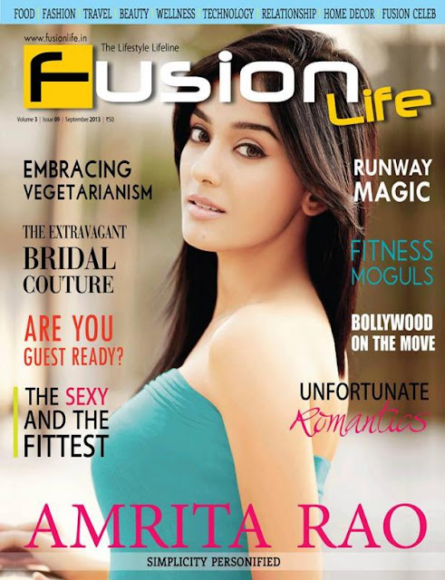 Amrita Rao on the cover page of Fusion Life Sept 13 issue