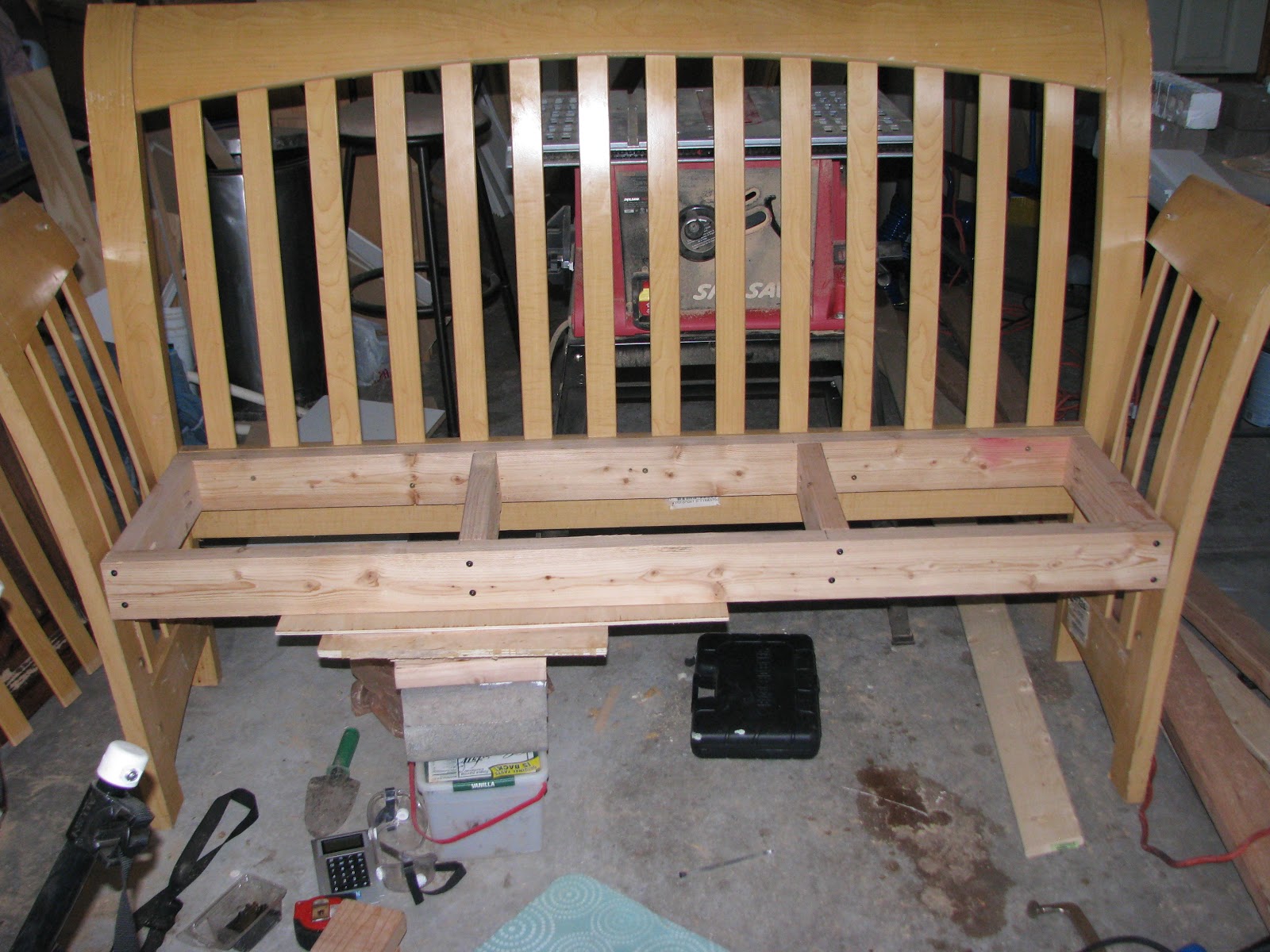 My SoCalled DIY Blog Sleigh bed headboard bench