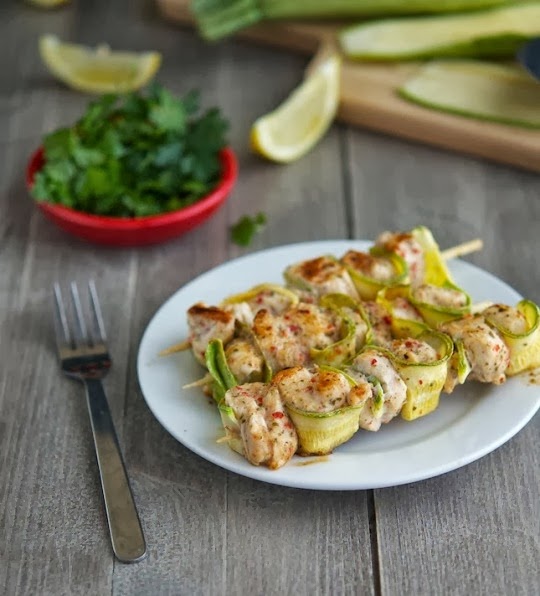 Recipe and Cooking Spicy Chicken and Zucchini Kebabs