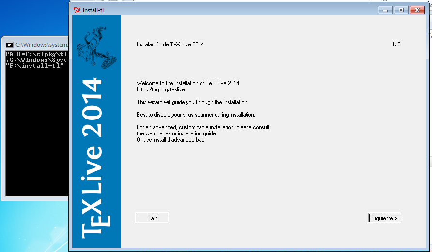 Instalar Texlive en Windows 7