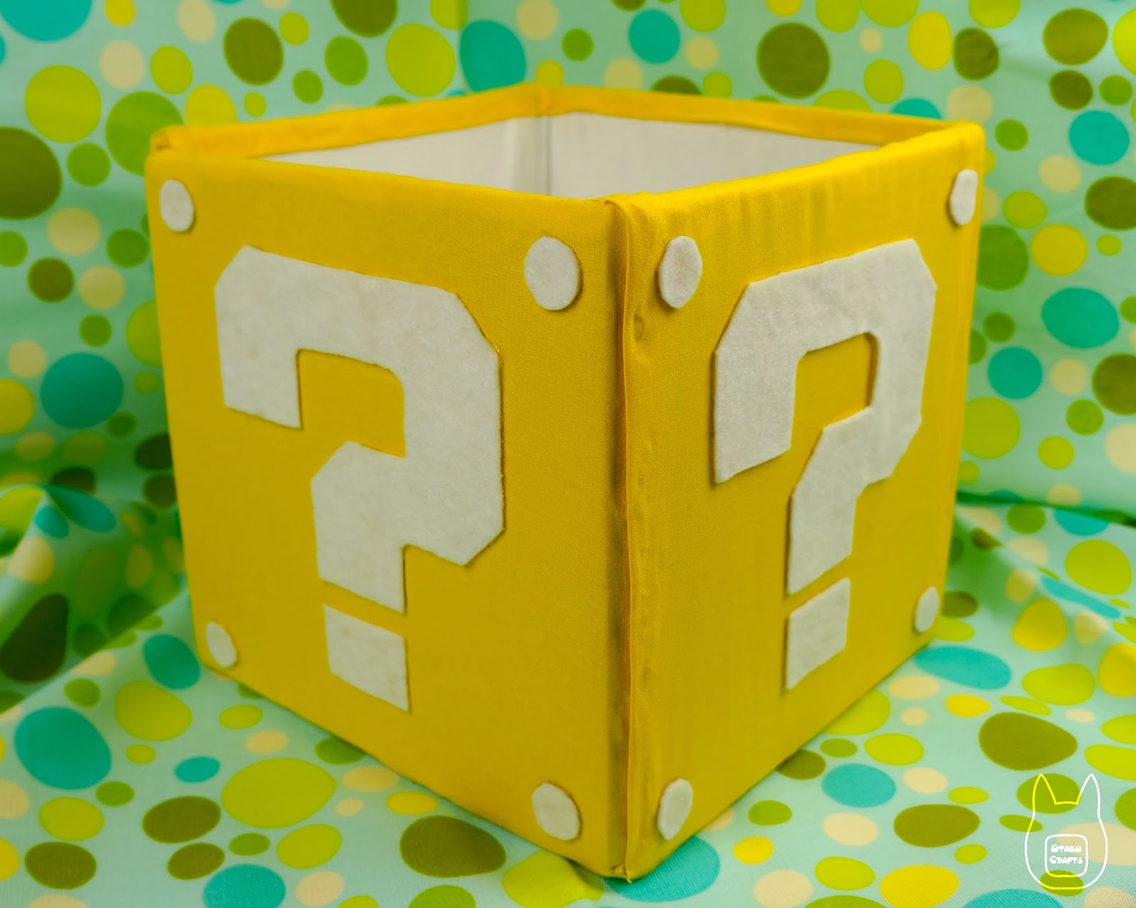 Otaku Crafts: Mario ? Block Fabric Storage Cube