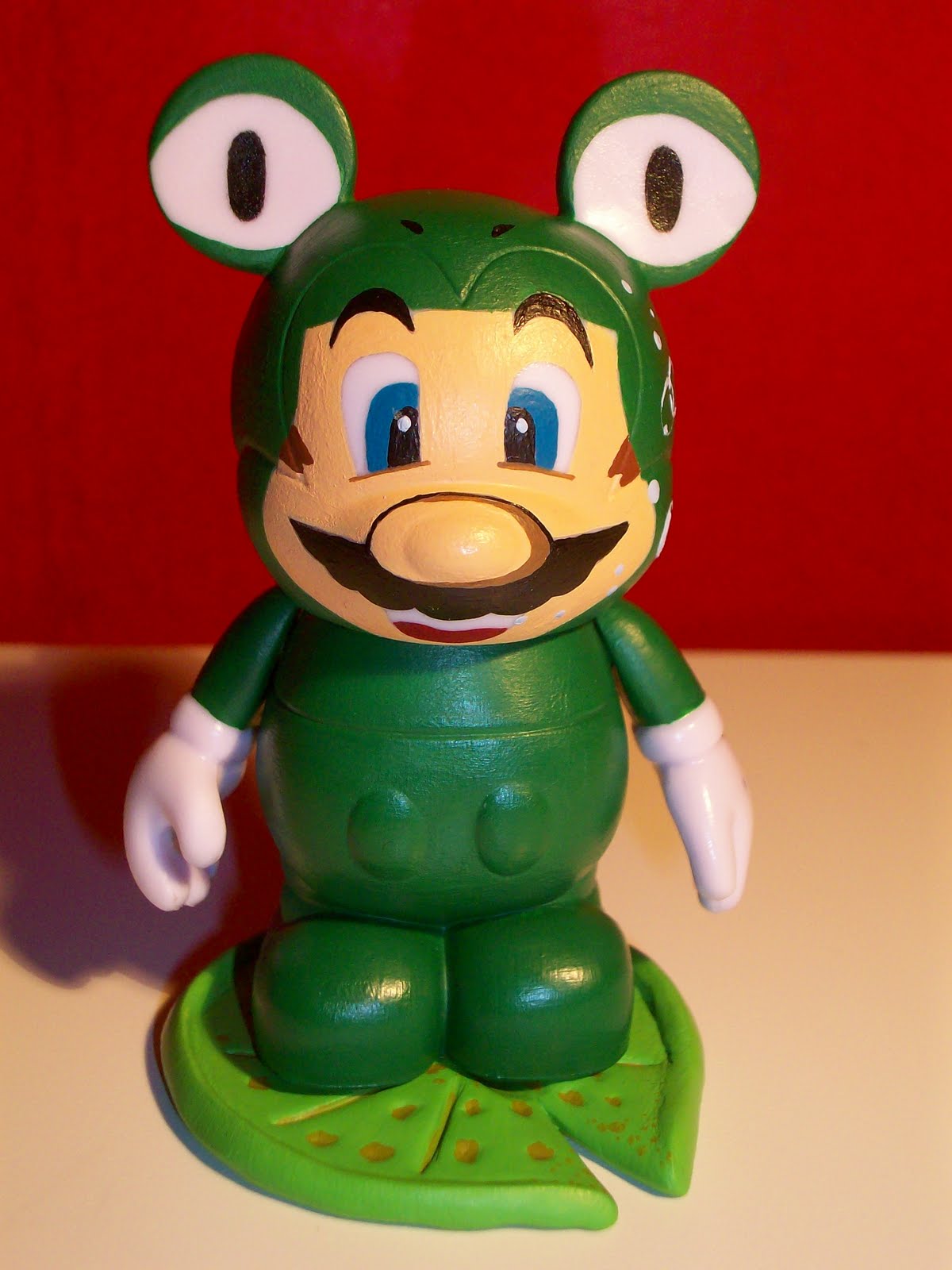 Joe of War Customs & Art 3" Frog Suit Super Mario Vinylmation with Lily Pad (SOLD)