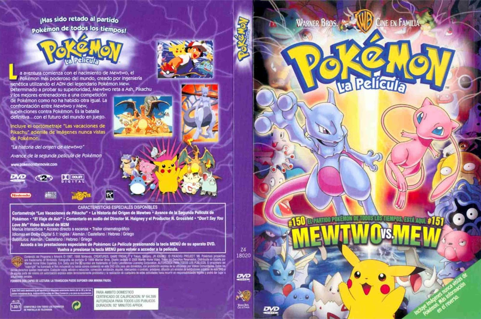 Pokemon 1 Mewtwo Vs Mew 1999 Dvdrip Xvid
