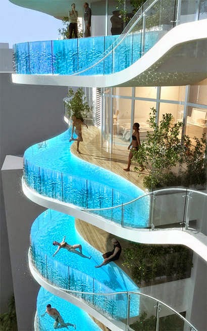 kolam renang di balkon