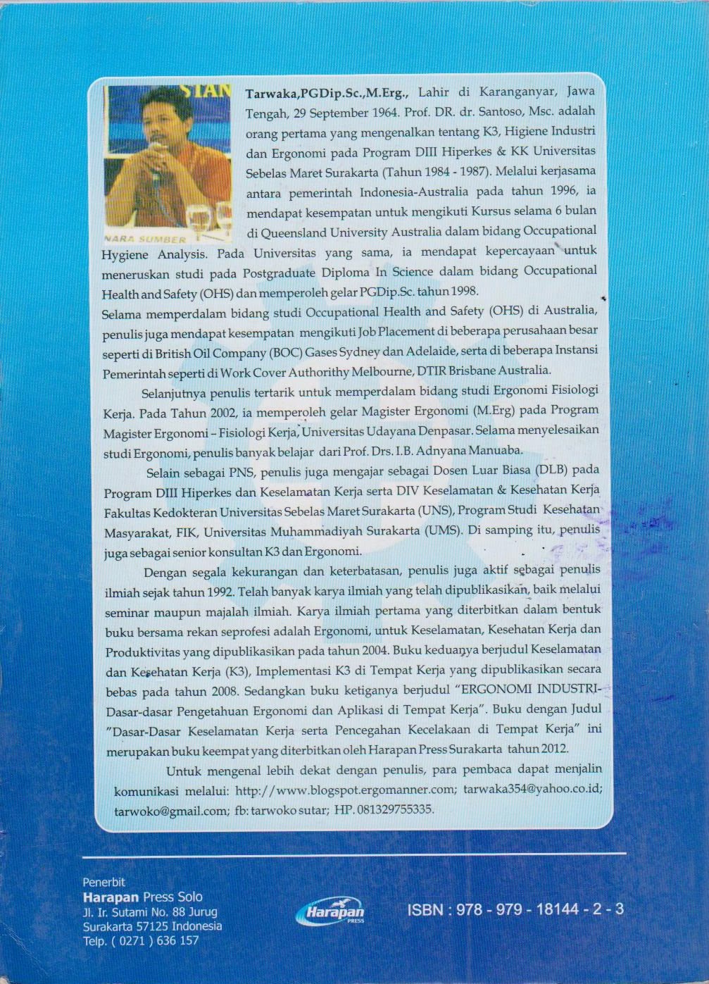 ERGONOMI INDUSTRI BUKU KESELAMATAN KERJA SERTA PENCEGAHAN ERGONOMI INDUSTRI BUKU KESELAMATAN KERJA SERTA PENCEGAHAN
