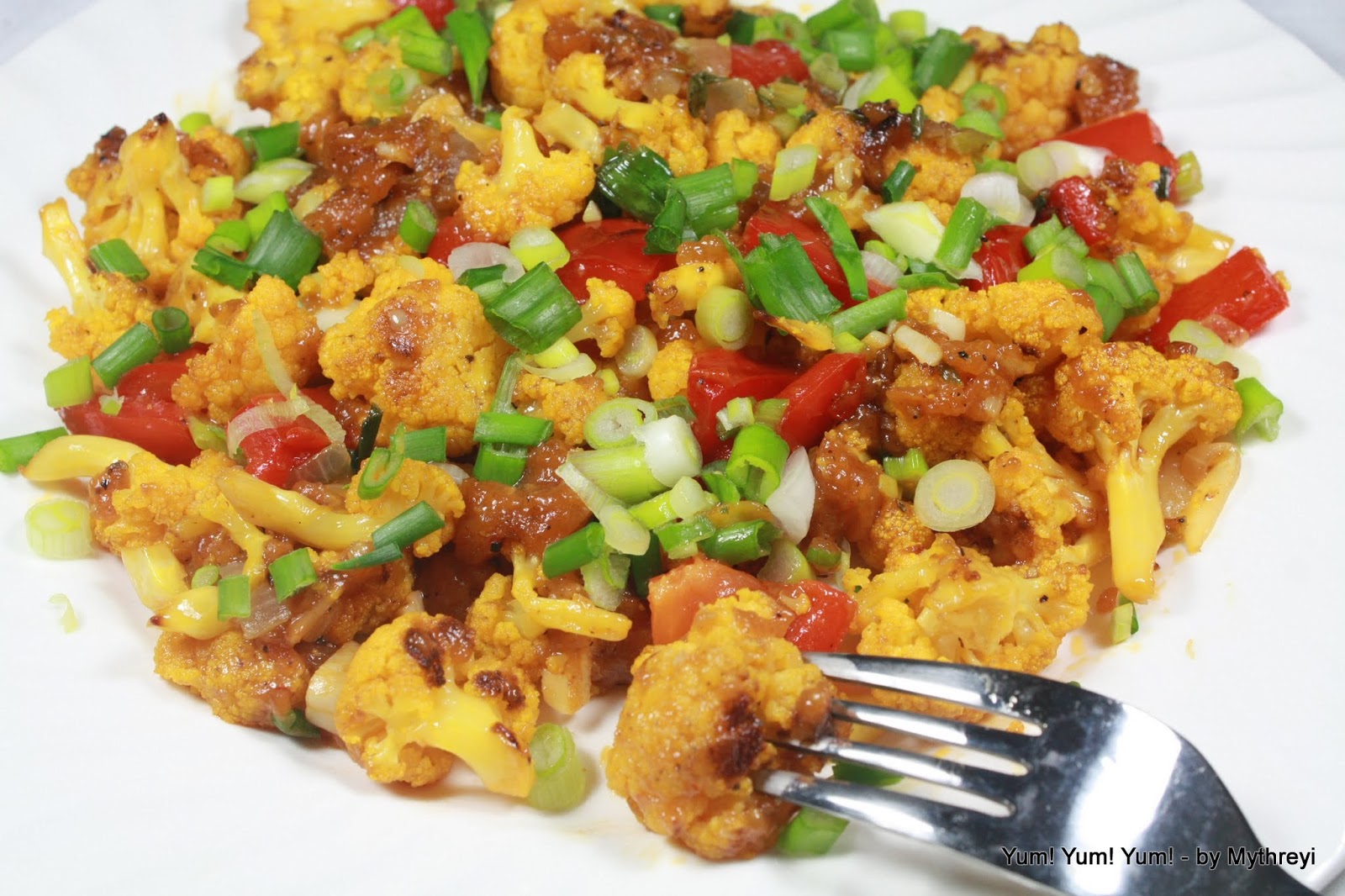 Yum! Yum! Yum! Chili Cauliflower ( Baked Version) Low Calorie Recipes