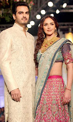 Esha Deol and Bharat Takhtani at Bridal Fashion Week 2012