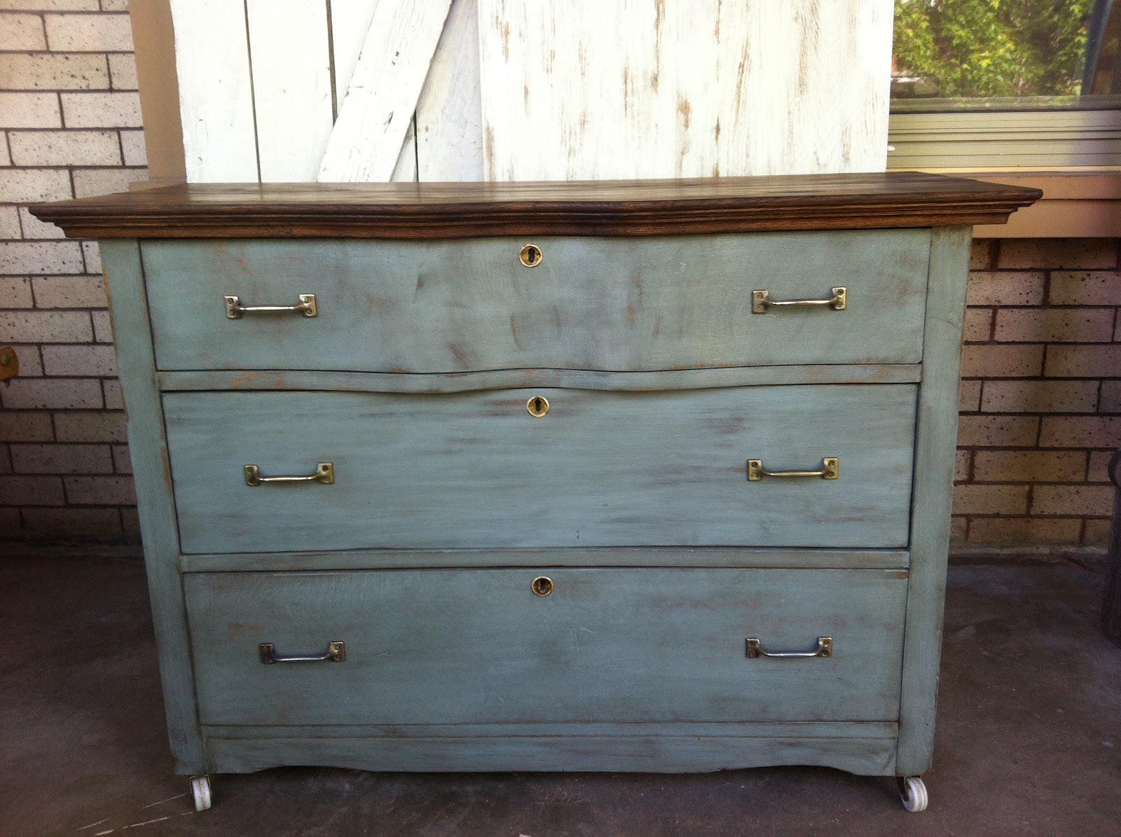 SimplyCozyRestoration Robin's Egg Blue Antique Dresser