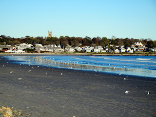 Easton's Beach at the beginning of the Cliff Walk in Newport, RI