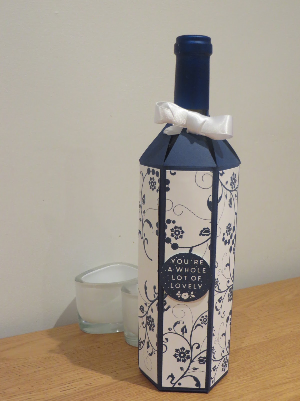 CraftyCarolineCreates Wine Bottle Gift Box Tutorial Using Flowering