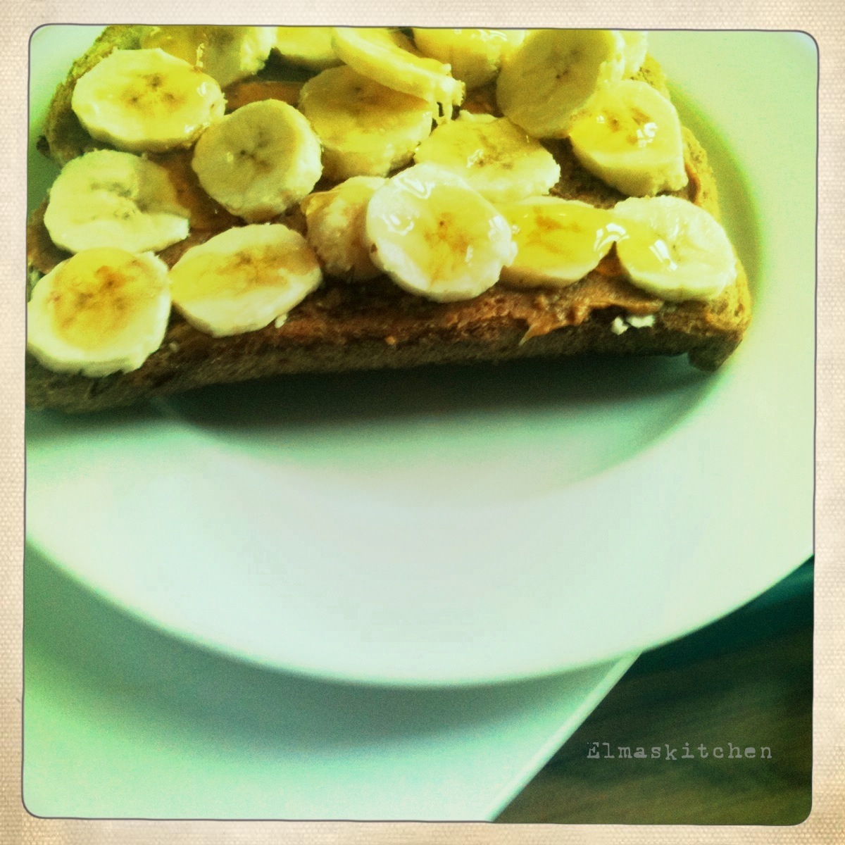 Elma's Kitchen Banana, honey and peanut butter toast