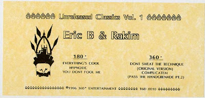Eric B. & Rakim‎– Unreleased Classics Vol. 1 EP (Vinyl) (1996) (VBR)