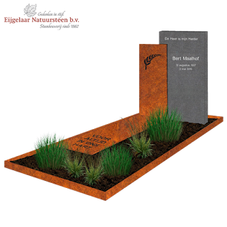 Grafsteen met cortenstaal