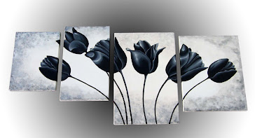 cuadros tulipanes negros