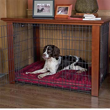 Rework a chest of drawers for a hidden den for your pet. Add screen or