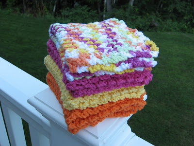 Over the Rainbow Crocheted Cotton Wash Cloths